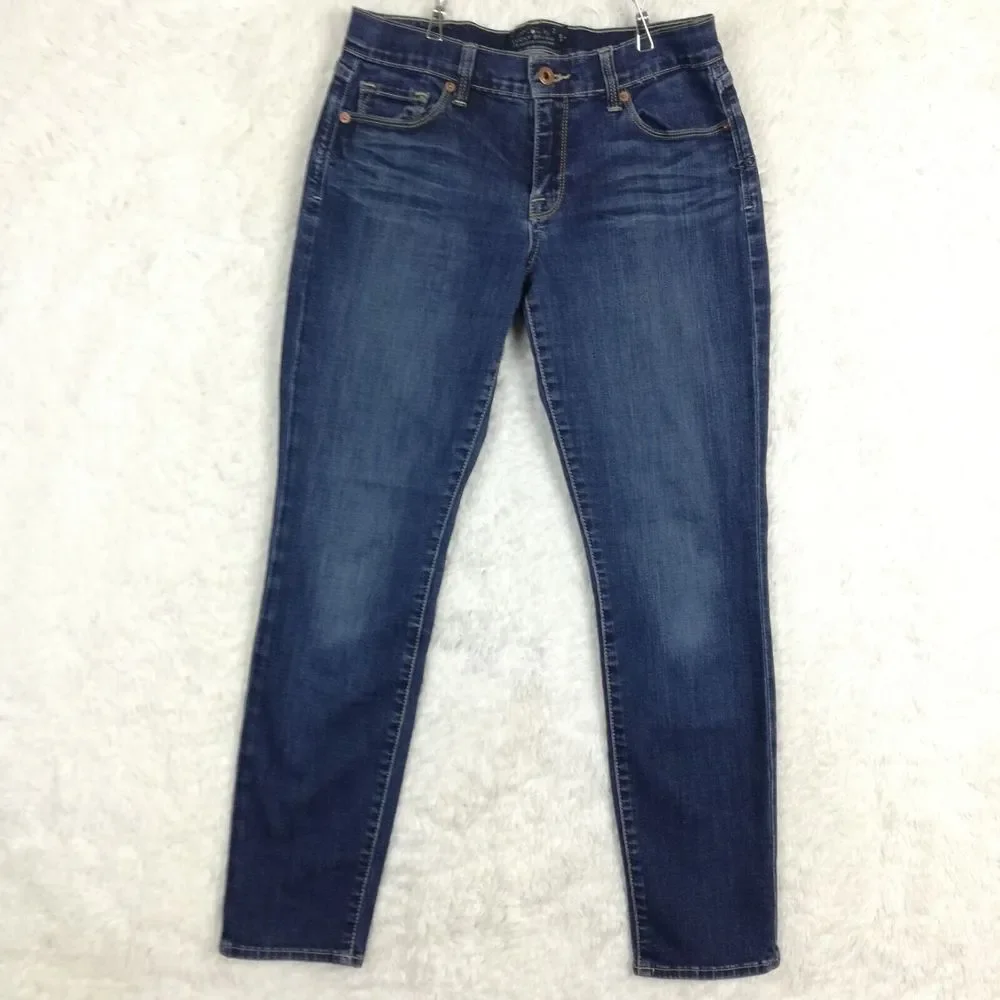 Lucky Brand Womens Jeans Sofia Skinny Blue Denim Whiskering Medium Wash Mid 6